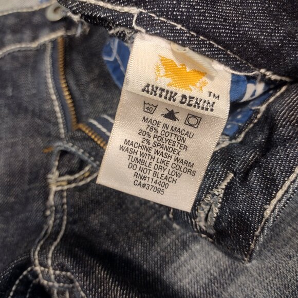 ANTIK DENIM Women's Bootcut Jeans Embellished Pockets Dark Wash Size 27 - Picture 7 of 15